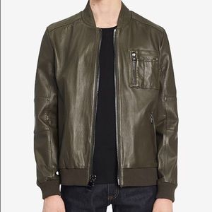 NWT Calvin Klein Green Leather Jacket BRAND NEW